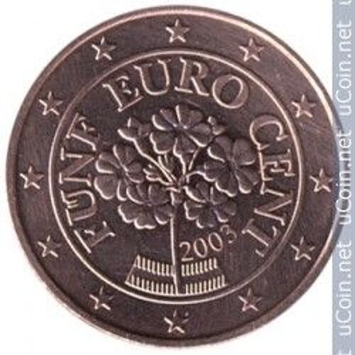 Pièce 5 Cent Autriche 2003 Euro