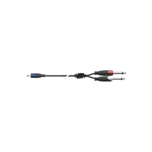 Quiklok SX30-3K - Câble audio Strix minijack stéréo - 2 x jack mono 3 m