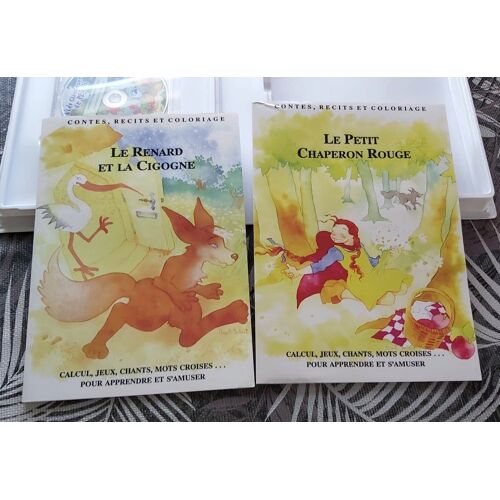 Les Classiques De L'éveil - Contes - Récits - Et Coloriage - 2 . Livres - 1 Cd - Le Petit Chaperon Rouge - Le Renard Et La Cigogne