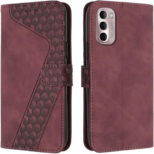 Coque Pour Moto G52, ¿¿Tui Housse Protection En Cuir Pu [Pochette De Portefeuille] [Magn¿¿Tique], Antichoc Etui ¿¿ Rabat Pour Motorola Moto G52 (Rouge)