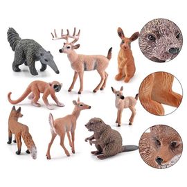 Figurines D'animaux En Pvc, Décoration Pour La Maison, Reproduction De Beaver, Écureuil, Singe, Queue Blanche, Cerf, Renard, Pour Enfants