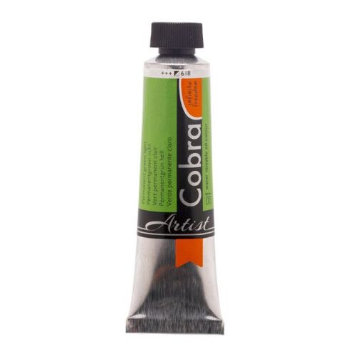 Peinture À L'huile - Cobra - Artist - Vert Permanent Clair - 618 - Tube De 40ml