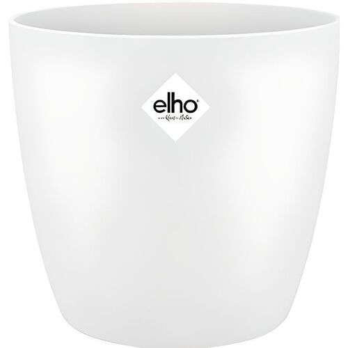 Pot De Fleurs - Elho - Bruxelles Round 14 - Blanc - Plastique Recyclé - Rond - 25 Cm - Percé