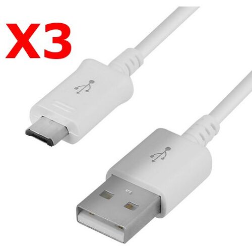 X3 Cable Usb / Micro Usb Blanc Pour Samsung Sony LG Wiko Huawei HTC Nokia Asus Archos Honor TEENO X3 Couleur :