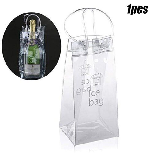 Sac À Glace Transparent Écologique En Pvc, Sac À Glace Étanche, Seau À Glace Portable, Refroidisseur De Bouteille De Champagne