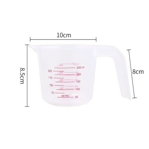 Tasse À Mesurer Transparente En Plastique, Tasse Graduée Pour Bricolage, Cuisson, Échelle Claire, 250/500/600/1000ml