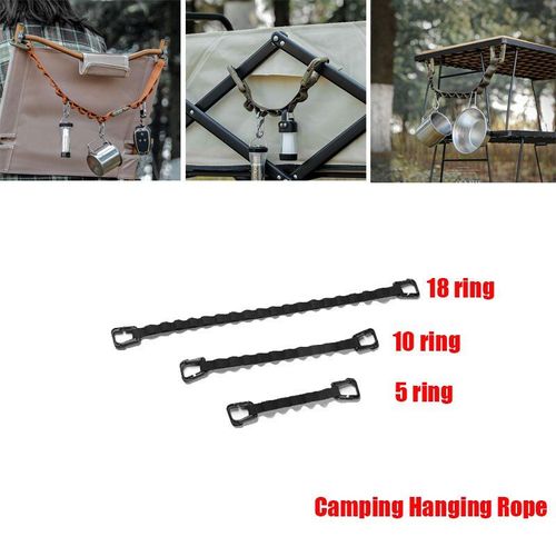 Corde De Suspension De Camping En Plein Air, Sangle De Ligne Pour Vêtements En Plein Air, Tente, Auvent, Tasse, Lampe Suspendue Avec Anneau En D