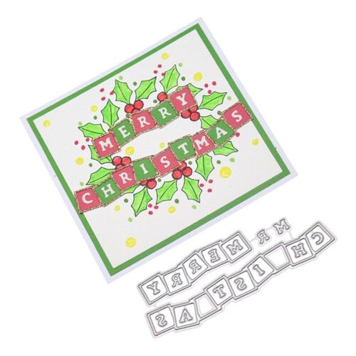 Matrices De Découpe En Métal Joyeux Noël, Pochoir, Bricolage, Scrapbooking, Album, Modèle De Carte En Papier, Moule, Gaufrage, Décoration Artisanale