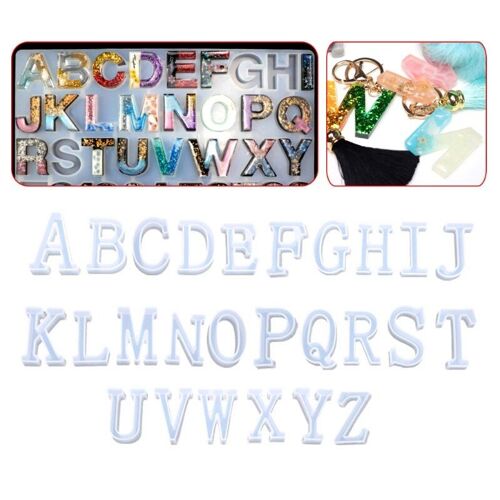 Moule En Silicone Avec Lettres Anglaises En Cristal Époxy, 26 Pièces/Ensemble, Pour Bricolage, Bijoux Faits À La Main, Pendentif Créatif, Modèle Uv