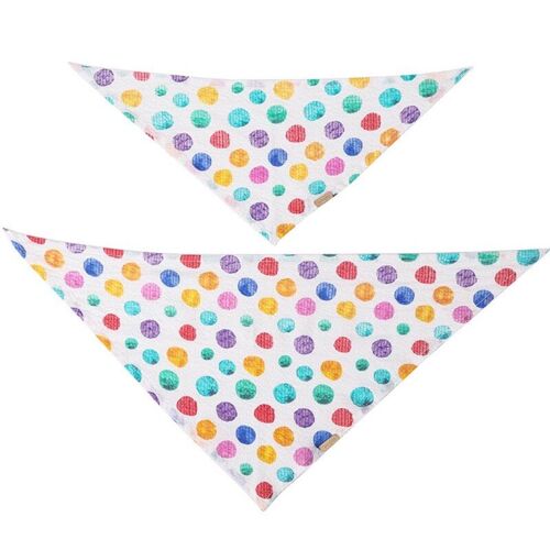 Bavoirs Réglables En Coton Pour Chiens Et Chats, Accessoires De Toilettage Pour Animaux Domestiques, À La Mode, Points Arc-En-Ciel, 53ca