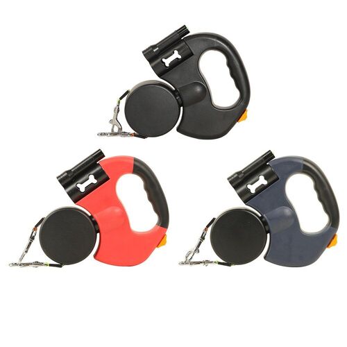 Laisse De Chiot Pour Animaux De Compagnie, Corde De Traction Rétractable Automatique Avec Lumière Double Tête Tracteur À Double Tête, Accessoires De Chaîne De Chien De Marche En Plein Air