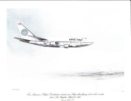 Menu De La Premiere Classe Pan American,Boeing B 747,Tokyo-Los Angeles;1976