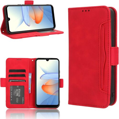 Coque Nokia C110,Housse En Pu Cuir De Haute Qualite Avec [Emplacements De Cartes] Flip Etui Pour Nokia C110 (Rouge)
