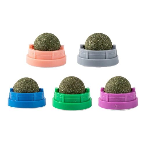 Boule Adhésive Murale En Herbe À Chat, Herbe-Aux-Chats Naturelle, Élimine Les Boules De Poils, Favorise La Digestion