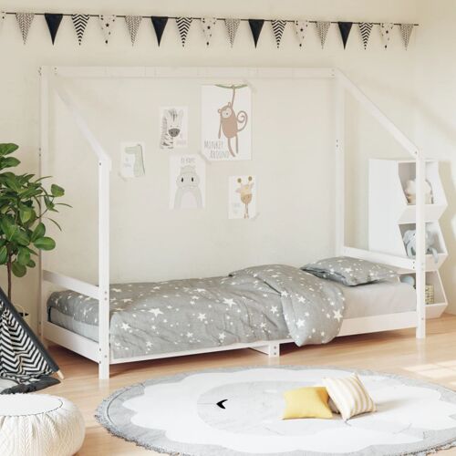Vidaxl Cadre De Lit Pour Enfants Blanc 80x200 Cm Bois De Pin Massif