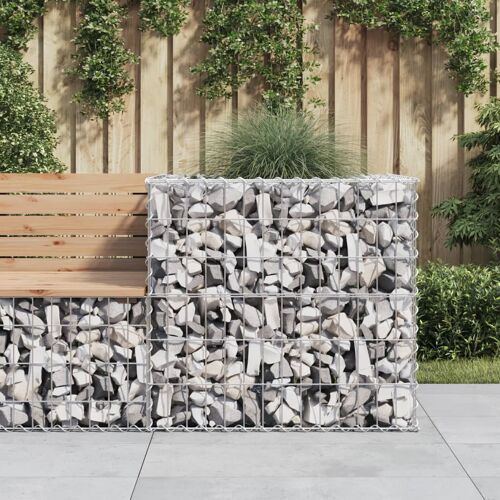 Vidaxl Panier De Gabions Argenté 70x70x65 Cm Fer Galvanisé