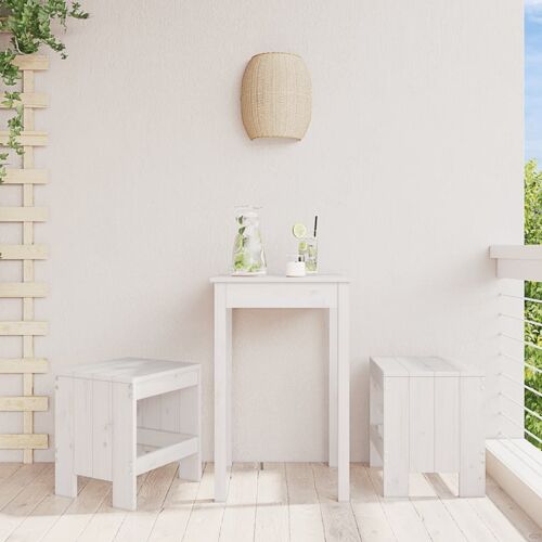 Vidaxl Tabourets De Jardin 2 Pcs Blanc 40x36x45 Cm Bois Massif De Pin