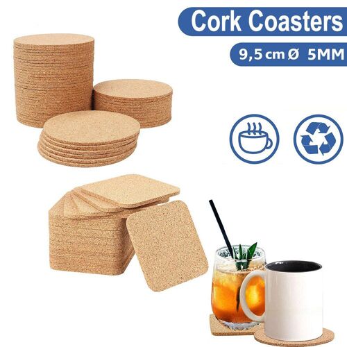 6/12pcs Liège Coaster Tasse Ronde Tapis De Boisson De Vin De Tasse De Thé De Café Tapis Coussin De Table Napperon Pour Table À Manger Cuisine Accessoires