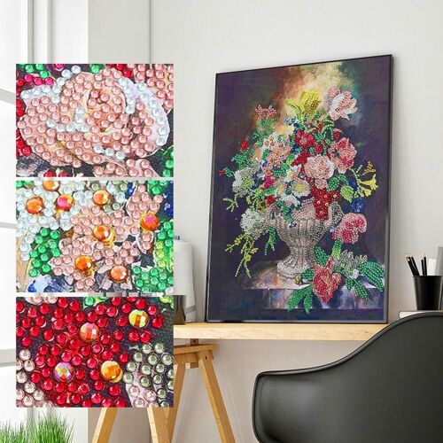 Peinture Diamant 5d À Faire Soi-Même, Motif De Panier De Fleurs, Broderie, Strass, Art, Point De Croix, Cadeau