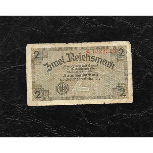 Ww2 Allemagne/Pays Occupés Billet Monétaire Allemand " 2 Reichsmark " 1940-1945 2