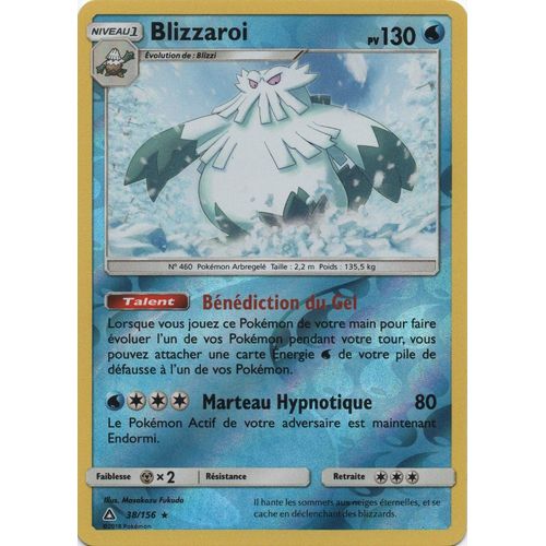 Carte Française Blizzaroi Reverse 38/156 Série Ultra Prisme Pokemon