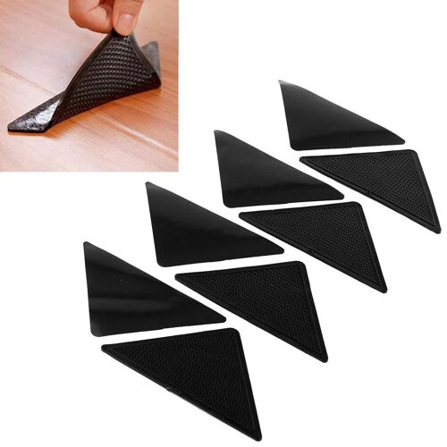 Pinces à tapis réutilisables antidérapantes, tampons d'angle, Patch antidérapant, tapis lavable en Triangle, bouchon adhésif