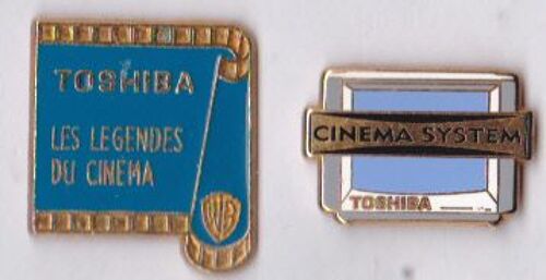 2 Pin?S Cinéma Toshiba, Métal & Émail, Légendes Warner Bros Et Cinéma System Signé Starpin?S