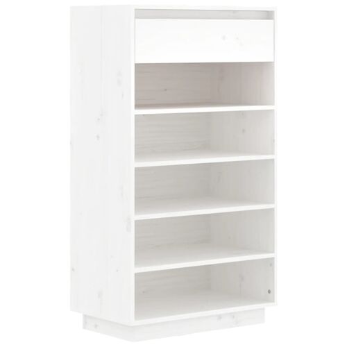 vidaXL Armoire à chaussures Blanc 60x34x105 cm Bois de pin massif