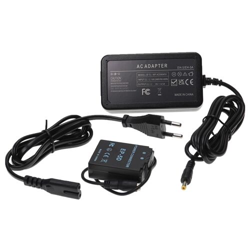 vhbw Bloc d'alimentation, chargeur adaptateur remplacement pour Nikon EH-5, EH-5A pour appareil photo, caméra vidéo - Câble 2m, coupleur DC.
