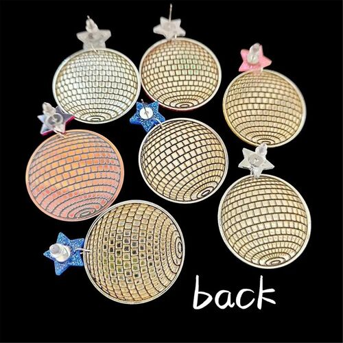 Boucles D'oreilles Boule Disco Hip Hop Rock Miroir Acrylique Sculpté Boucles D'oreilles Des Années 60 Et 70 Danse De Salon Bijoux Populaires Pour Les Femmes Filles