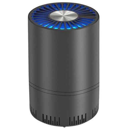 Purificateur d'air Détecteur de fumée automatique à domicile Filtre Hepa Purificateur d'air de voiture Câble USB à faible bruit avec veilleuse Bureau Noir