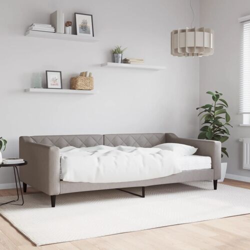vidaXL Lit de jour avec matelas taupe 100x200 cm tissu