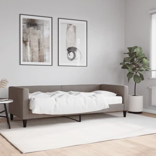 vidaXL Lit de jour avec matelas taupe 80x200 cm tissu