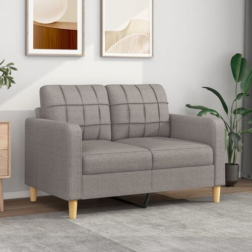 vidaXL Canapé à 2 places Taupe 120 cm Tissu