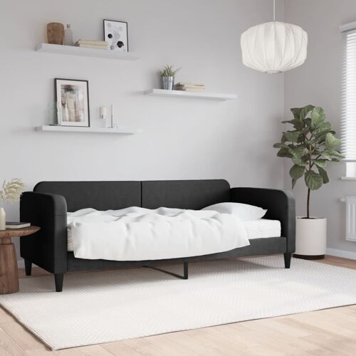 vidaXL Lit de jour avec matelas noir 80x200 cm tissu