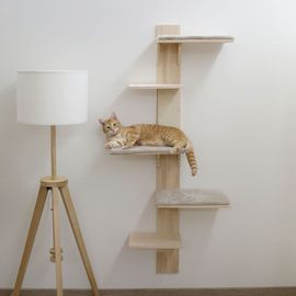 Kerbl Arbre À Chat Timber Wall 150 Cm Naturel Et Taupe