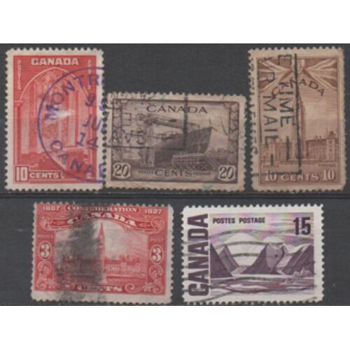 Canada: Lot De 5 Timbres.