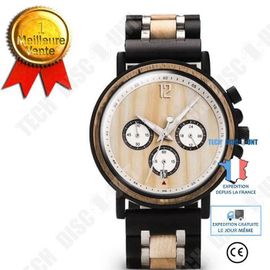 Td® Montre Bracelets À Quartz En Bois Cadeau Homme