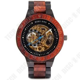 Td® Montre Mécanique Automatique De Luxe Homme Cadeau Rouge-Montre De Luxe Mixte-Accessoire De Bijouterie