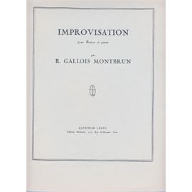 Raymond Gallois Montbrun : Improvisation Pour Basson Et Piano - Editions Alphonse Leduc Al20765