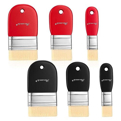 Plat Palette Pinceau Pinceau D'échelle Pour Peintures À L'huile Et Acryliques 1 Pouce 2 Pouces 3 Pouces Pinceaux De Peinture 6 Pcs