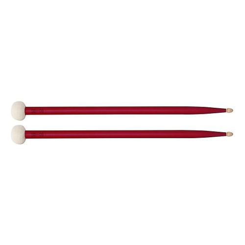 2pc Maillet D¿Érable Percussion Xylophone Cloche Maillets Glockenspiel Bâtons Baguette De Tambour Maillet Avec Poignée Maillet En Feutre, Rouge