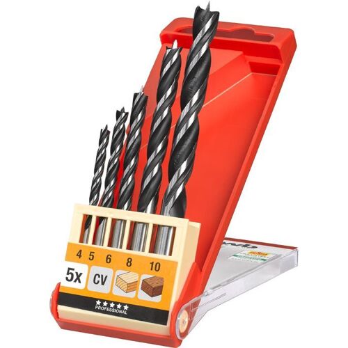 KWB Jeux de mèches hélicoïdales à bois, acier CV, spirale double, 5, 7 et 8 pièces - 514000