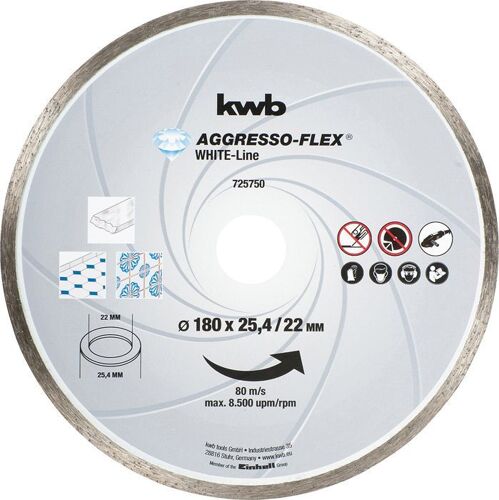 KWB AGGRESSO-FLEX® Disques à tronçonner DIAMANT White-Line, ø 180 mm - 725750