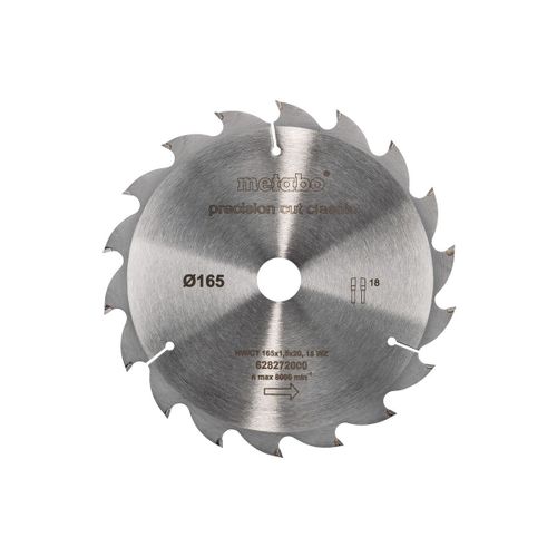 Metabo Lame de scie circulaire HW/CT 165 x 20, nombre de dents 18, classic - 628272000