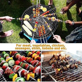 Brochettes De Kabob En Métal Plat, Bâtonnets En Acier Inoxydable De 14 Pouces De Long, Ensemble De Brochettes De Grillades Réutilisables, Paquet De 12 Pièces, 12 Pièces