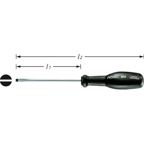Hazet Tournevis trinamic - Profil à fente - Taille: 2.5 x 14 - Longueur totale: 384 mm - 803-140