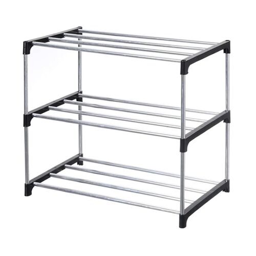 Petit Étagère À Chaussures Empilable, Entrée, Couloir Et Placard Pour Un Rangement Et Une Organisation Peu Encombrants (3-Ti