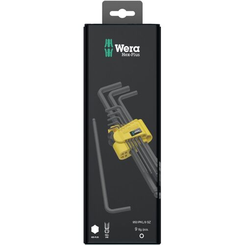 Wera 950 PKL/9 SZ N SB Jeu de clés mâles coudées, syst. impérial, BlackLaser, 9 pièces - 05133180001