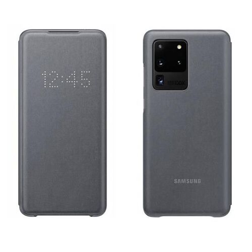 Coque Pour Samsung Galaxy S20+,Smart Led View Cover,Protection À Rabat Pour Téléphone Portable,Gris